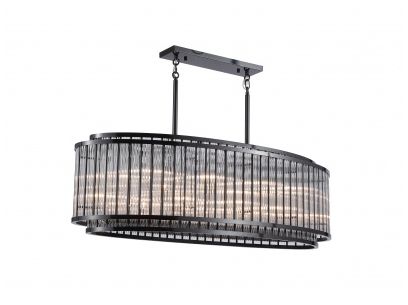 Image 2 Avenue Lighting Waldorf Collection Oval Chandelier Polished Gunmetal more views