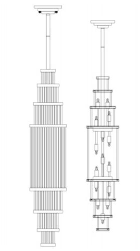 Image 4 Avenue Lighting Waldorf Collection Pendant 38" Aged Brass more views