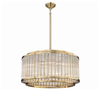 Image 2 Avenue Lighting Waldorf Collection Round Chandelier Antique Brass more views