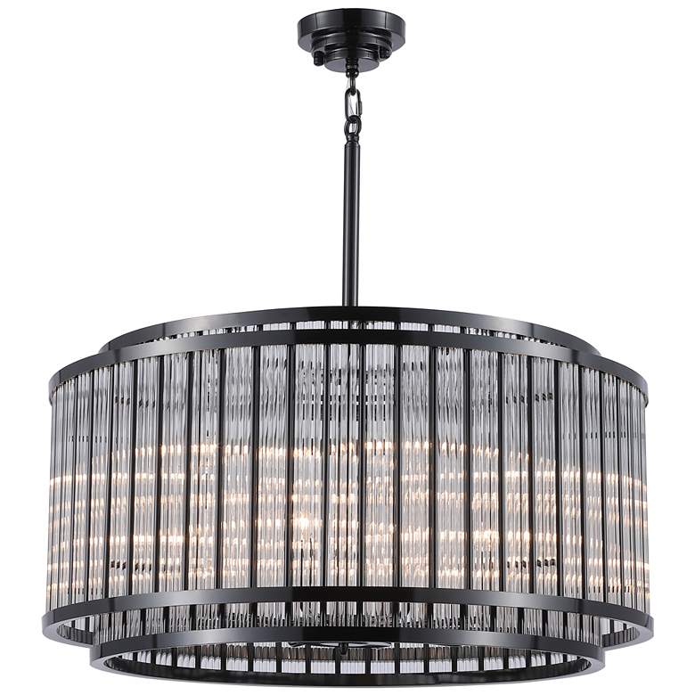 Image 1 Avenue Lighting Waldorf Collection Round Chandelier Polished Gunmetal