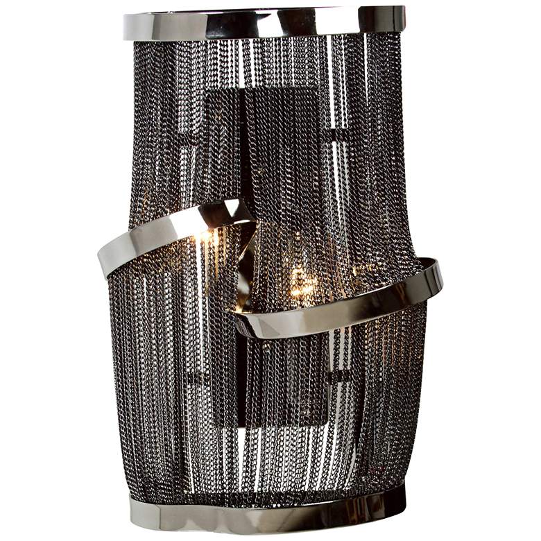 Image 1 Avenue Mulholland Dr. 15" High Black Chrome Wall Sconce