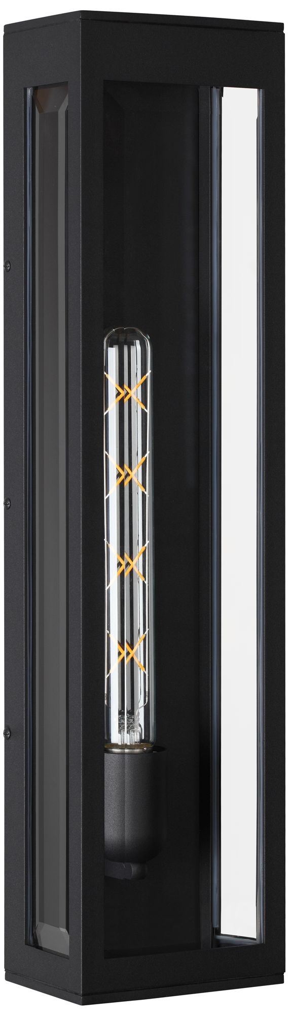 Avenue Outdoor 1-Light 18"H Rectangular Box Wall Sconce in Black