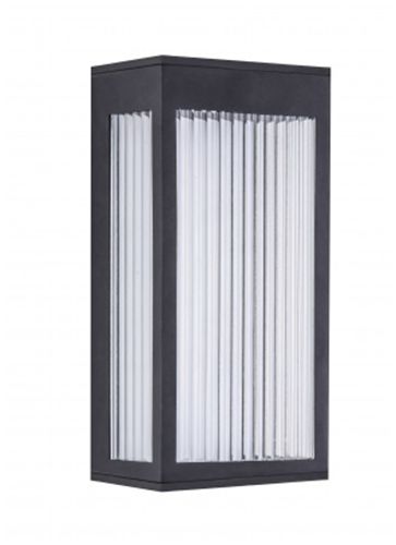 Image 3 Avenue Outdoor 12"H 3000K LED Wall Sconce in Black/Ribbed Glass more views