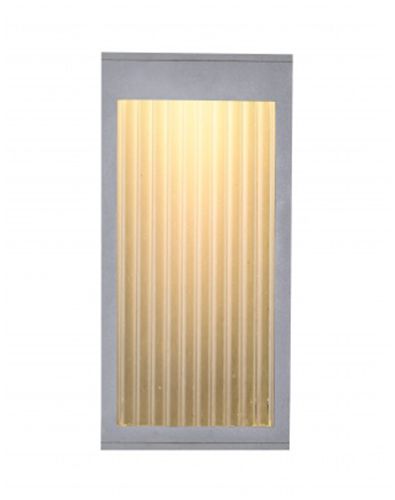 Image 2 Avenue Outdoor 12"H 3000K LED Wall Sconce in Silver/Ribbed Glass more views
