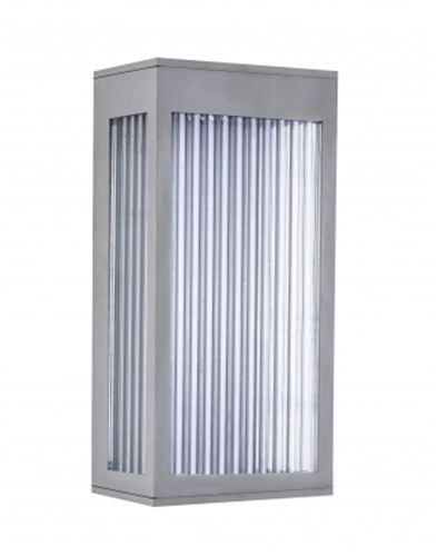 Image 3 Avenue Outdoor 12"H 3000K LED Wall Sconce in Silver/Ribbed Glass more views
