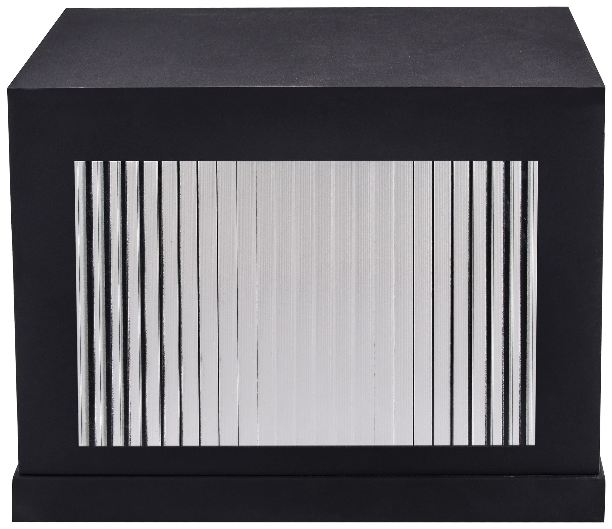 Avenue Outdoor 12"W 3000K LED Pillar Mount in Black/Ribbed Glass