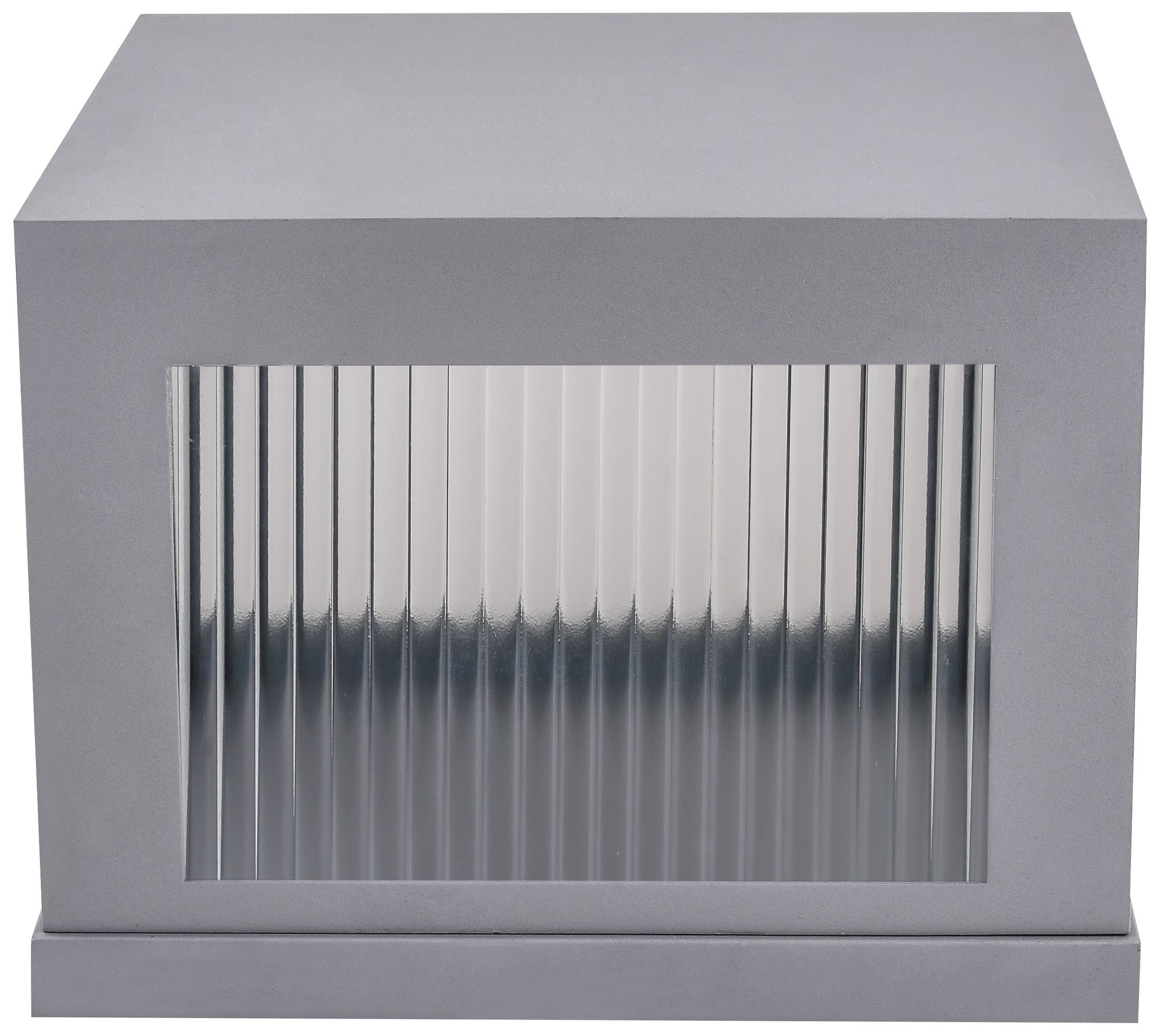Avenue Outdoor 12"W 3000K LED Pillar Mount in Silver/Ribbed Glass