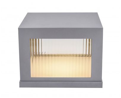 Image 2 Avenue Outdoor 12"W 3000K LED Pillar Mount in Silver/Ribbed Glass more views
