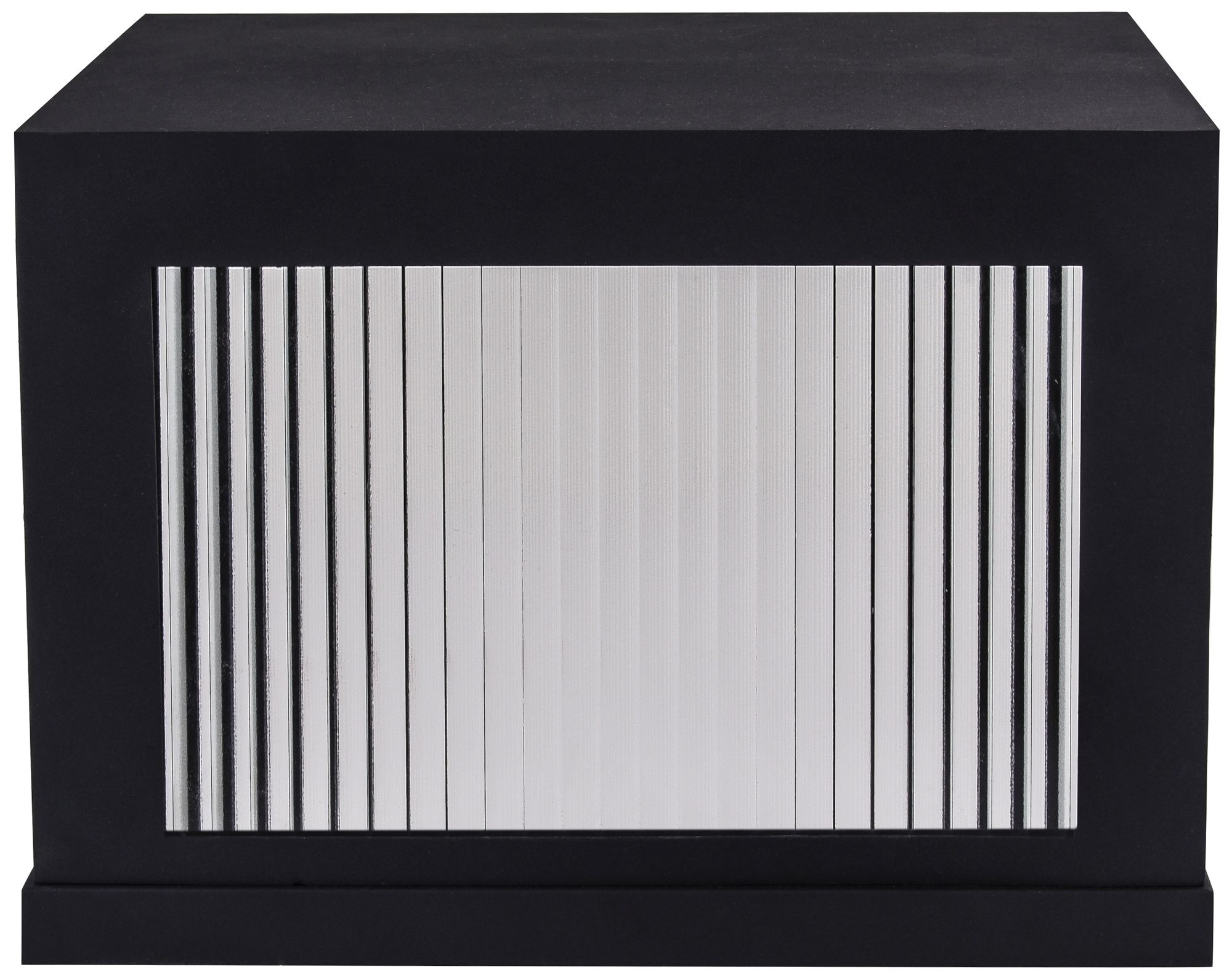 Avenue Outdoor 14"W 3000K LED Pillar Mount in Black/Ribbed Glass