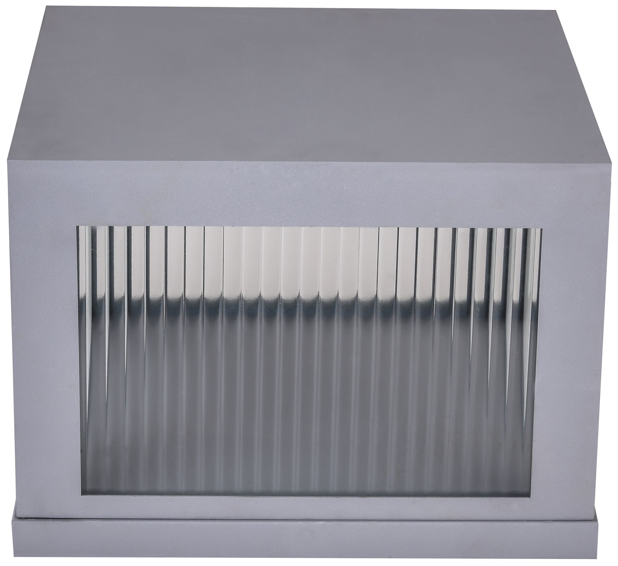 Avenue Outdoor 14"W 3000K LED Pillar Mount in Silver/Ribbed Glass