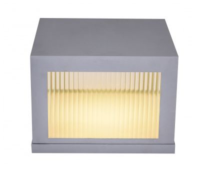 Image 2 Avenue Outdoor 14"W 3000K LED Pillar Mount in Silver/Ribbed Glass more views