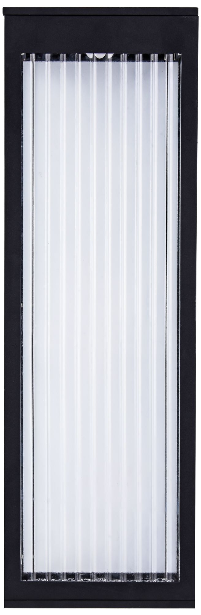 Avenue Outdoor 18"H 3000K LED Wall Sconce in Black/Ribbed Glass