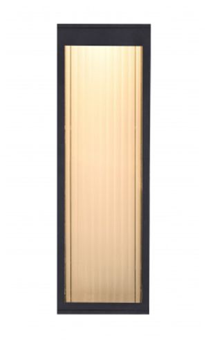 Image 2 Avenue Outdoor 18"H 3000K LED Wall Sconce in Black/Ribbed Glass more views