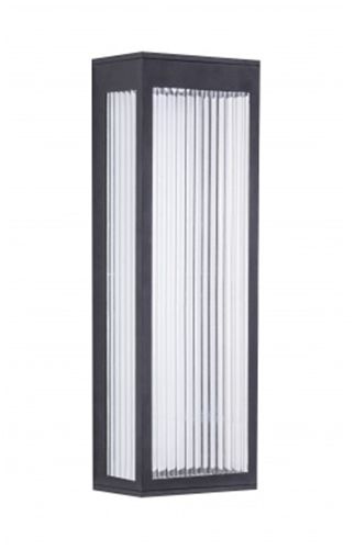 Image 3 Avenue Outdoor 18"H 3000K LED Wall Sconce in Black/Ribbed Glass more views