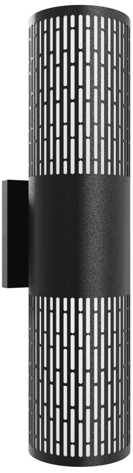 Avenue Outdoor 18"H Cylindrical LED Sconce Black Perf. Grid Frame