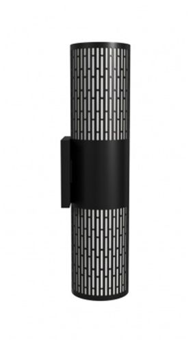 Image 4 Avenue Outdoor 18"H Cylindrical LED Sconce Black Perf. Grid Frame more views