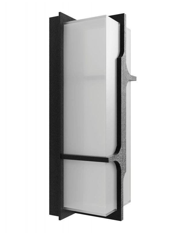 Image 2 Avenue Outdoor 18"H Faux Wood Grain LED Wall Sconce in Black more views