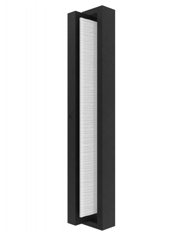 Image 2 Avenue Outdoor 18"H White Textured Panel LED Wall Sconce in Black more views