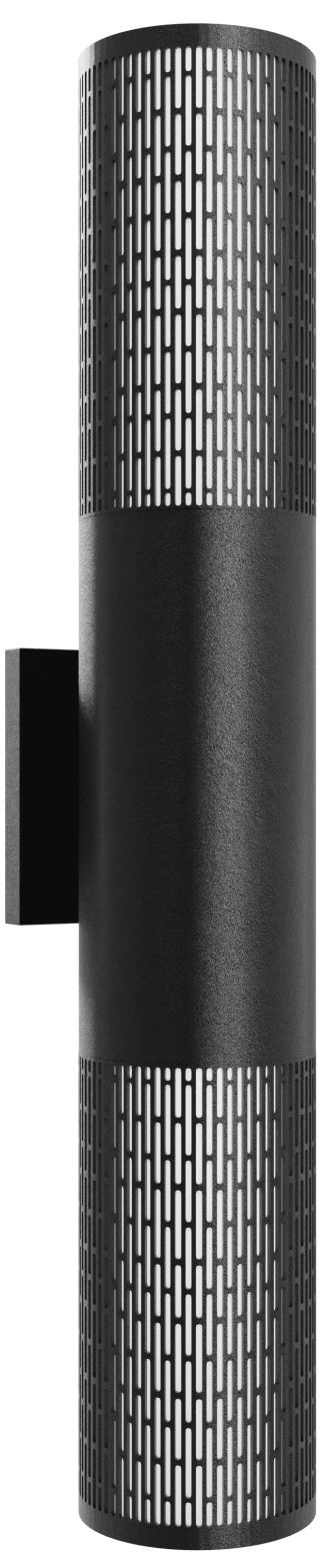 Avenue Outdoor 24"H Cylindrical LED Sconce Black/Perforated Grid