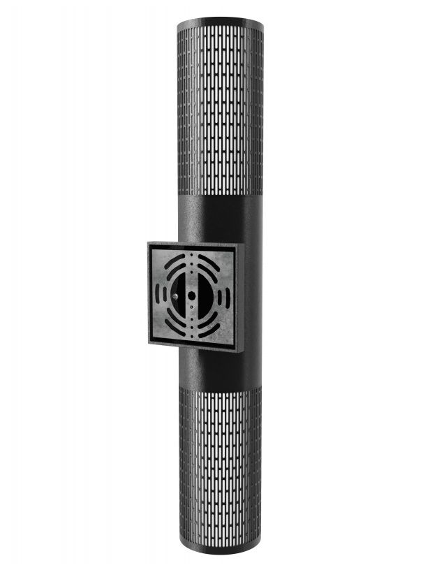 Image 3 Avenue Outdoor 24"H Cylindrical LED Sconce Black/Perforated Grid more views