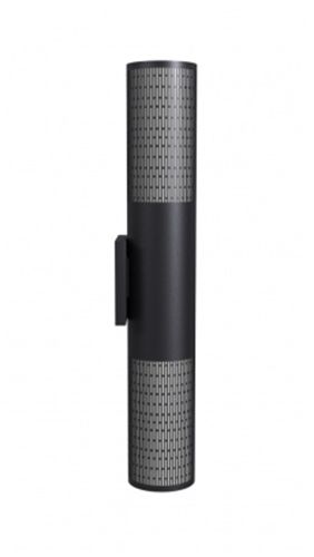 Image 4 Avenue Outdoor 24"H Cylindrical LED Sconce Black/Perforated Grid more views