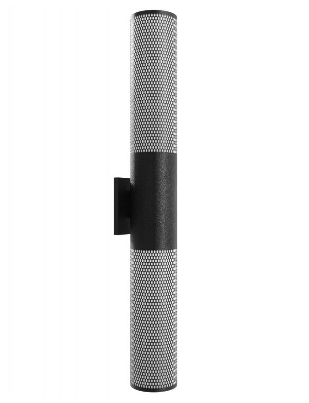 Image 2 Avenue Outdoor 36"H Cylindrical LED Sconce with Perf. Black Frame more views
