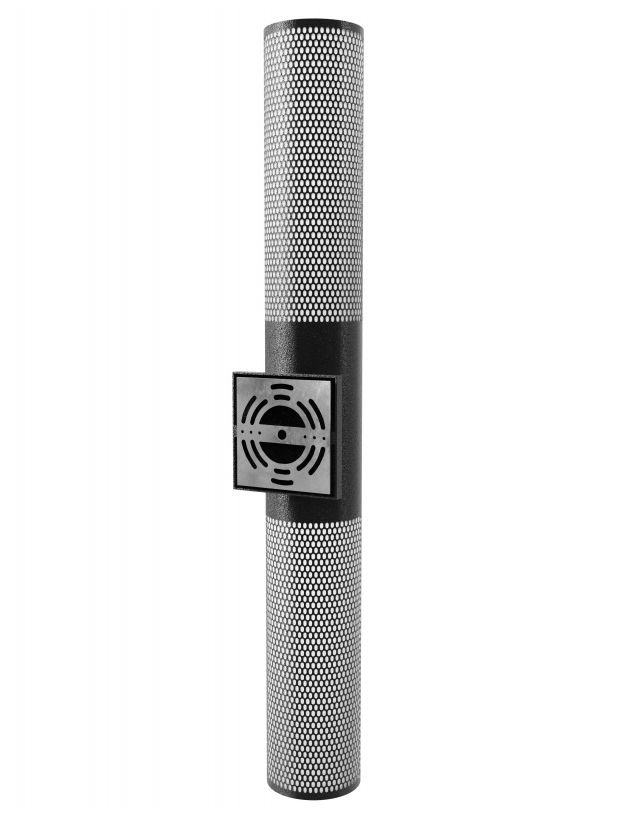 Image 3 Avenue Outdoor 36"H Cylindrical LED Sconce with Perf. Black Frame more views