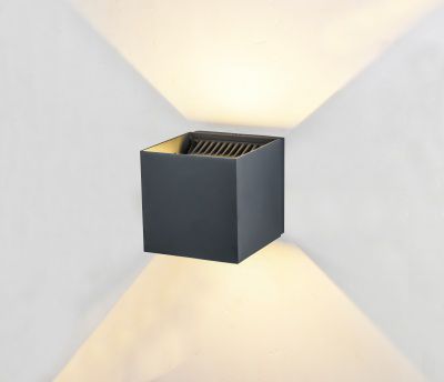 Image 3 Avenue Outdoor 5"W Cube Up/Down 3000K LED Wall Sconce in Black more views