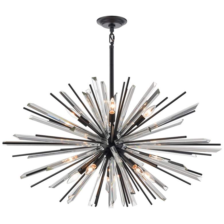 Image 1 Avenue Palisades 39 1/4" Black 10-Light Sputnik Starburst Chandelier
