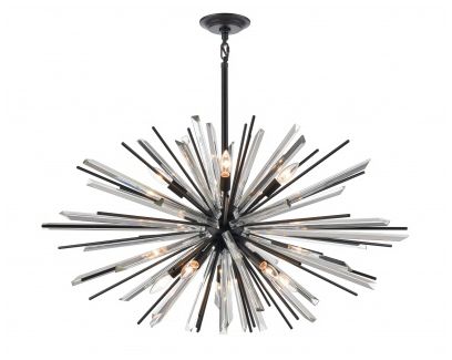 Image 2 Avenue Palisades 39 1/4" Black 10-Light Sputnik Starburst Chandelier more views