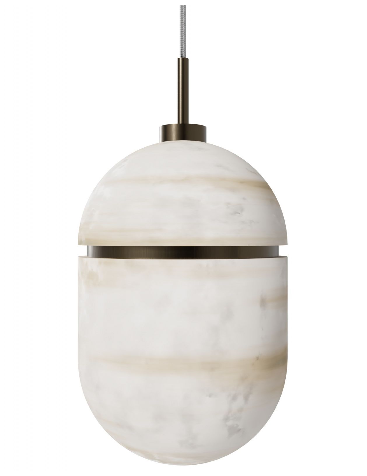 Image 2 Avenue Sedona 1-Light 5"W Oval Alabaster Pendant in Aged Brass more views