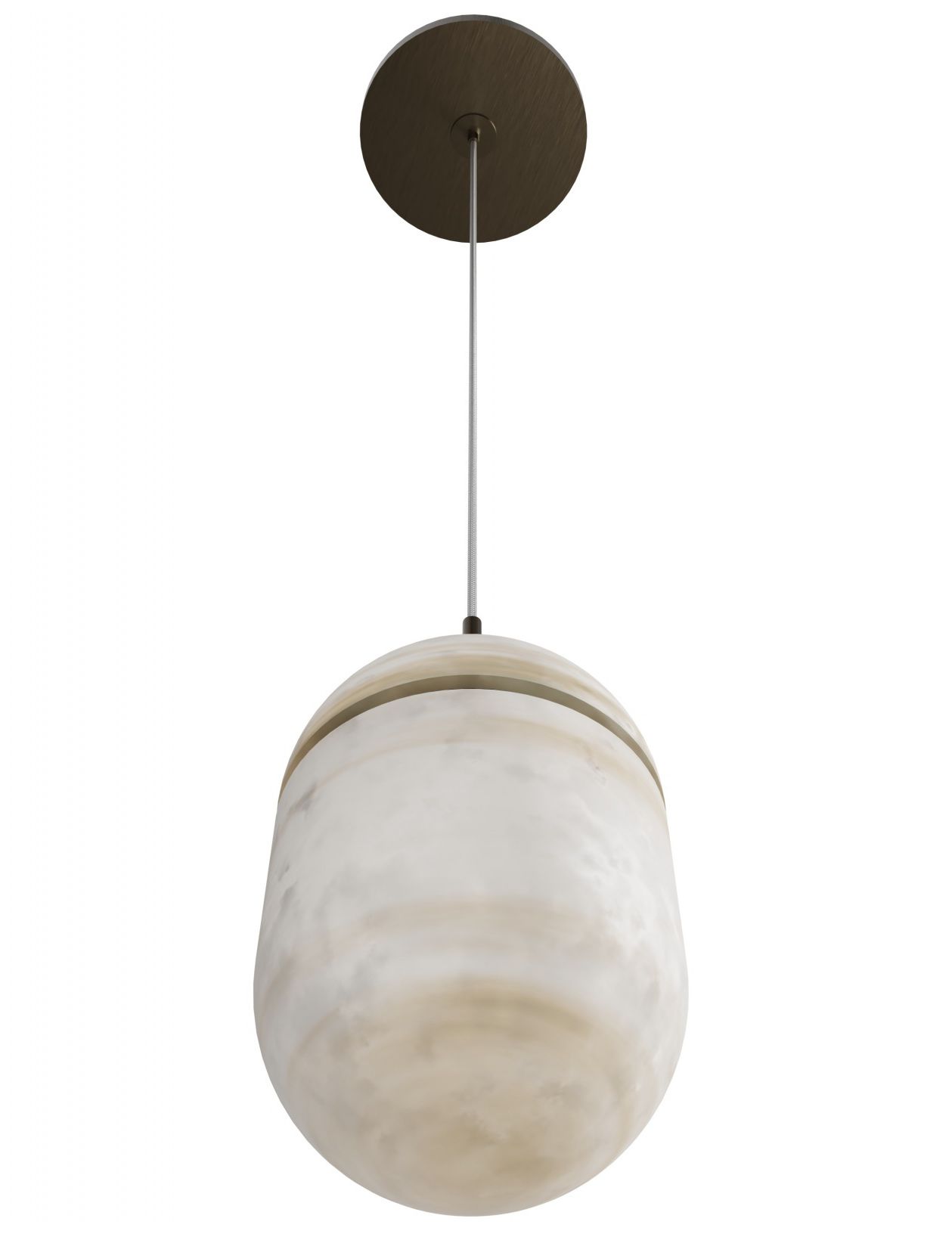 Image 3 Avenue Sedona 1-Light 5"W Oval Alabaster Pendant in Aged Brass more views