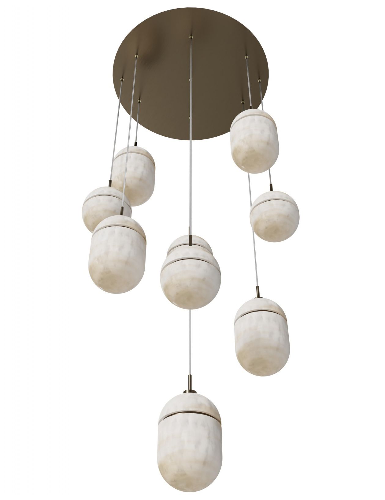 Image 4 Avenue Sedona 9-Light 20"W Alabaster Pendant in Aged Brass more views