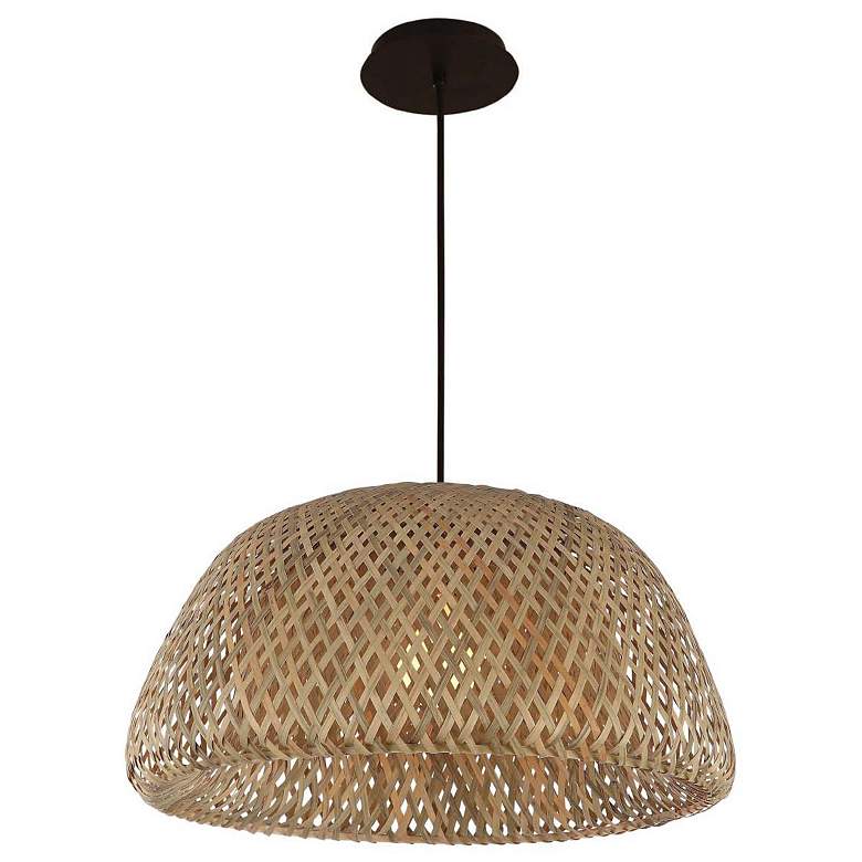 Image 1 Avenue Tulum 17" Wide Natural Bamboo Wicker Pendant Light