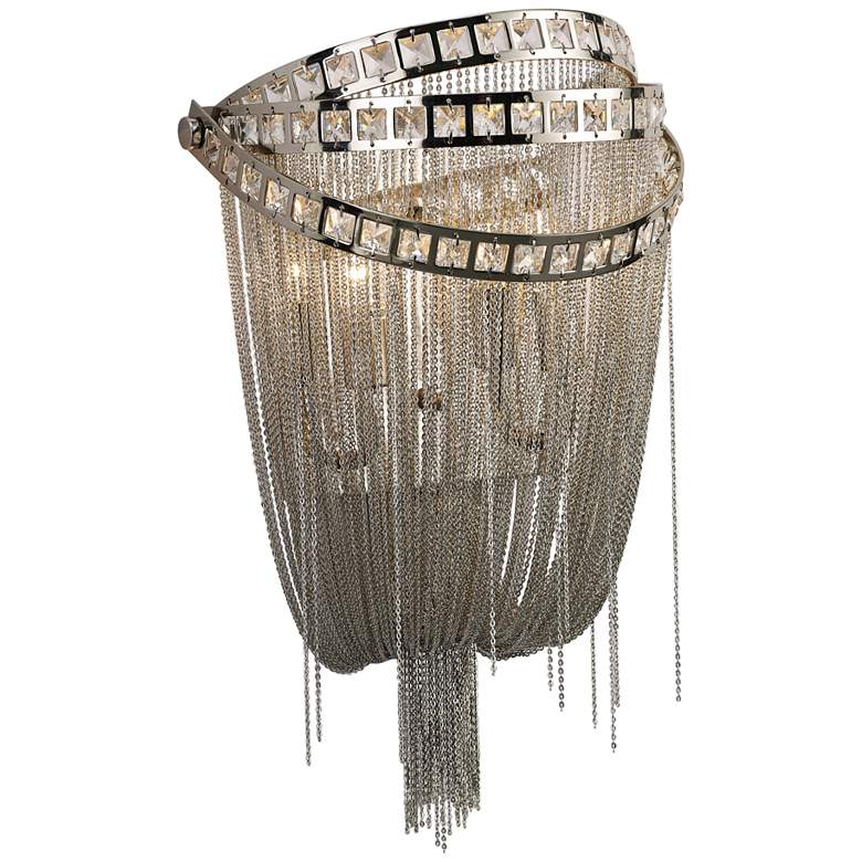 Image 1 Avenue Wilshire Blvd. 16" High Polished Nickel Wall Sconce