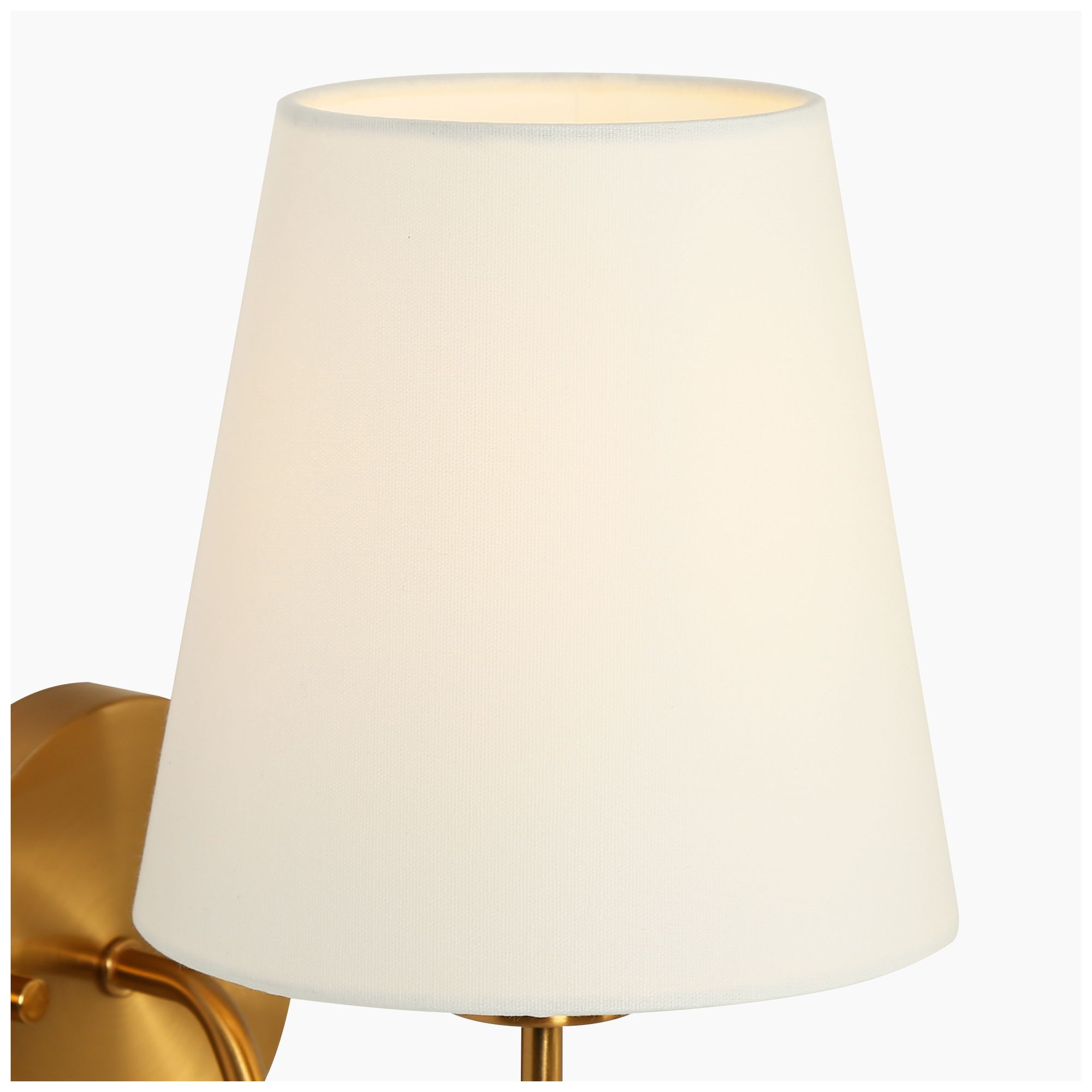 Image 3 Averly Modern Brass Tapered Linen Shade Wall Sconce more views