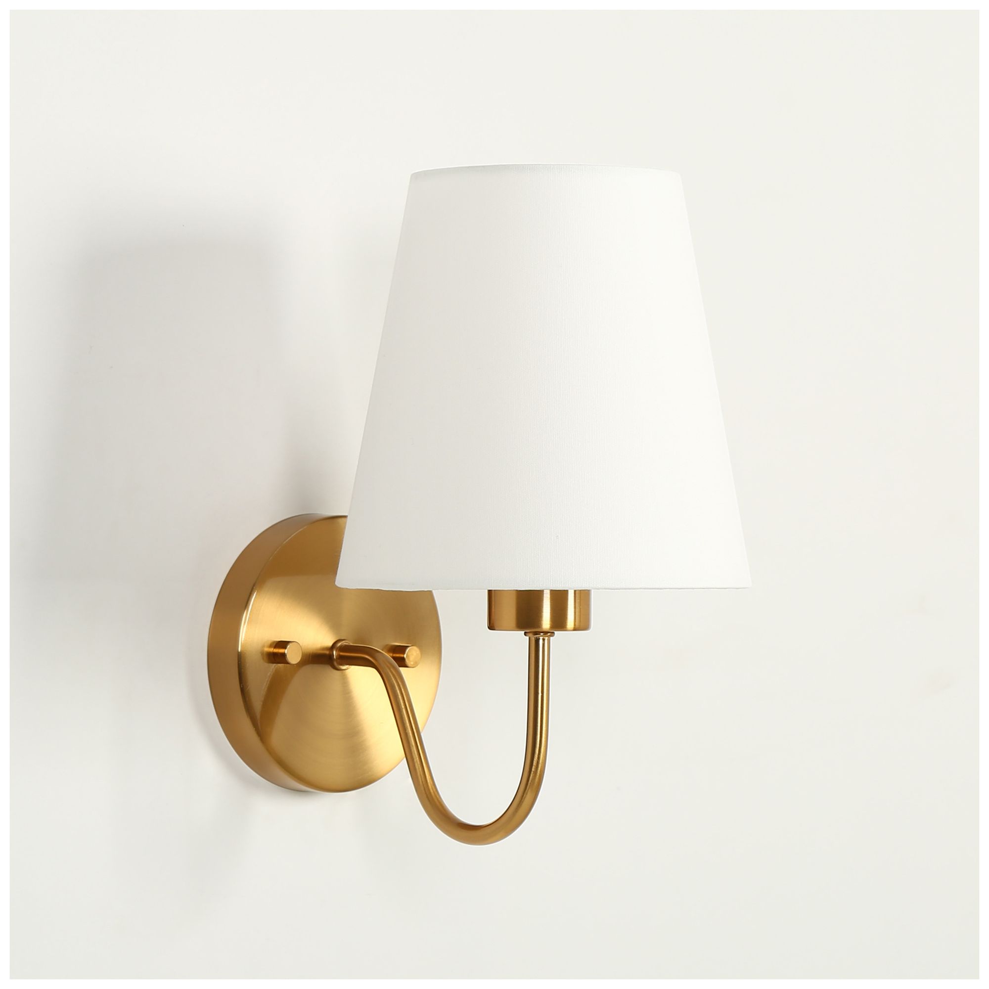 Image 4 Averly Modern Brass Tapered Linen Shade Wall Sconce more views
