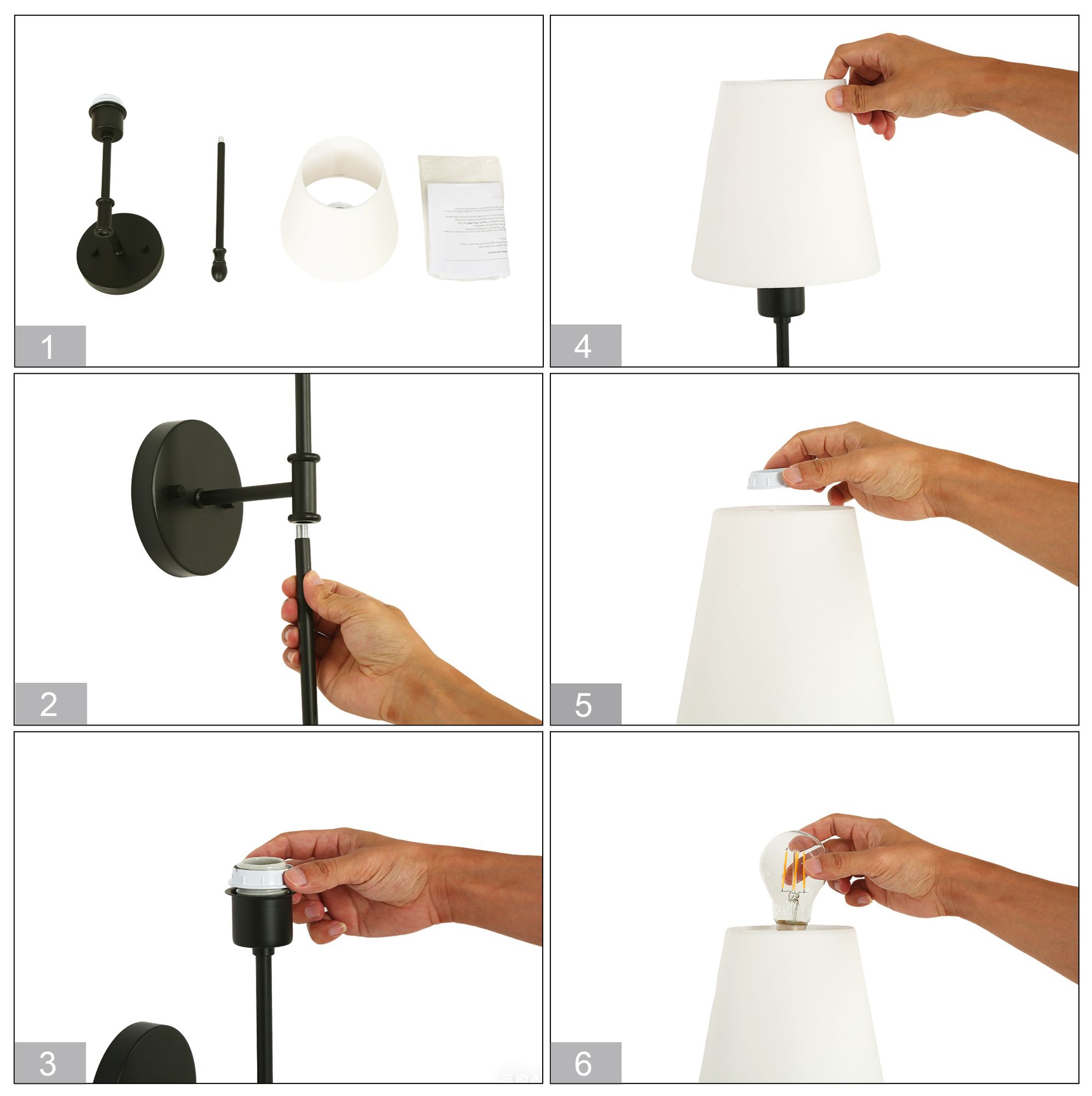 Image 2 Averly Modern Matte Black 22" High Tapered Shade Wall Sconce more views