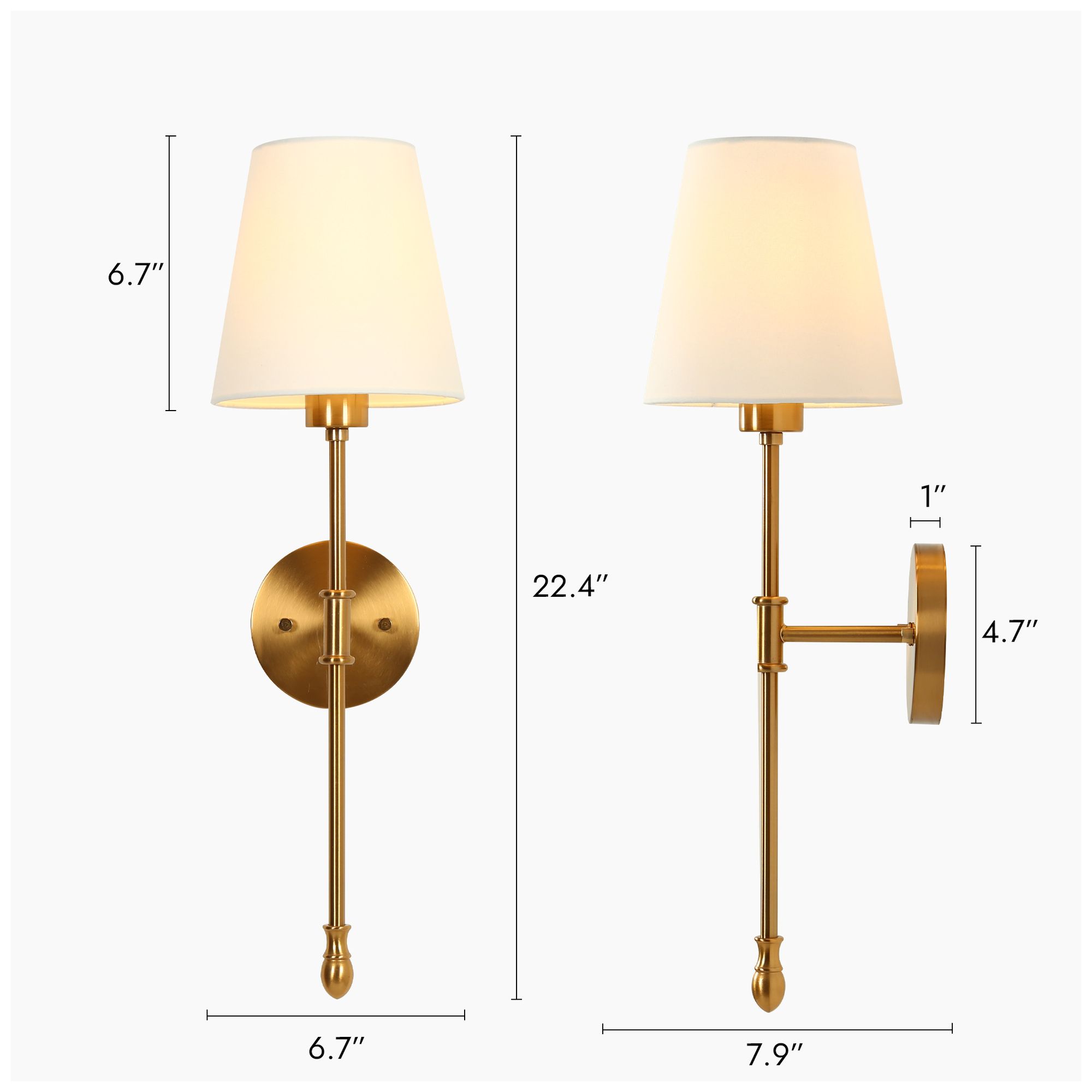 Image 2 Averly Modern Warm Brass 22" High Tapered Shade Wall Sconce more views