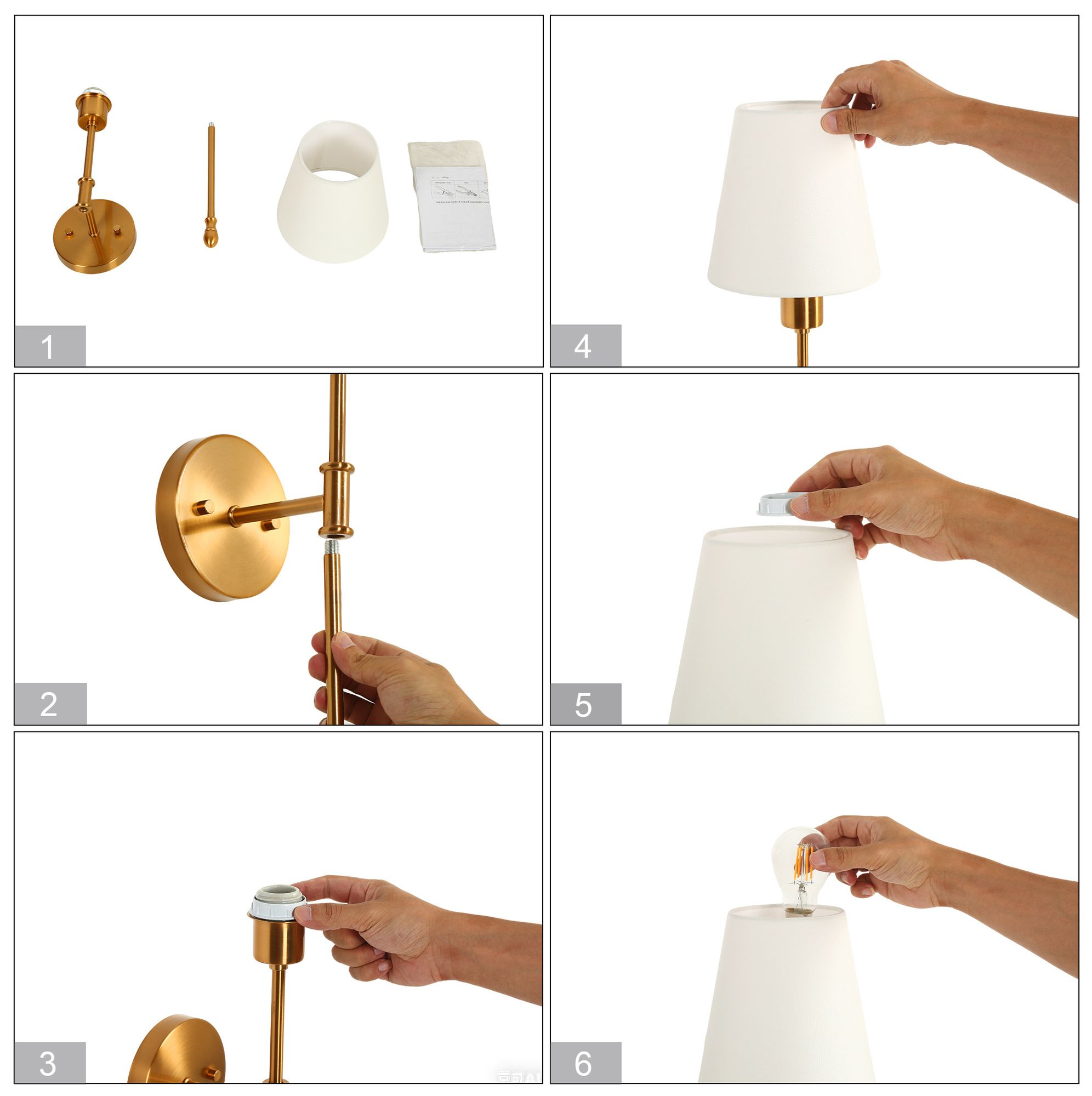 Image 4 Averly Modern Warm Brass 22" High Tapered Shade Wall Sconce more views