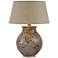 Averna Dark Brown Hydrocal Pot Table Lamp