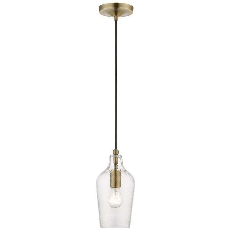 Image 2 Avery 1 Light Antique Brass Mini Pendant