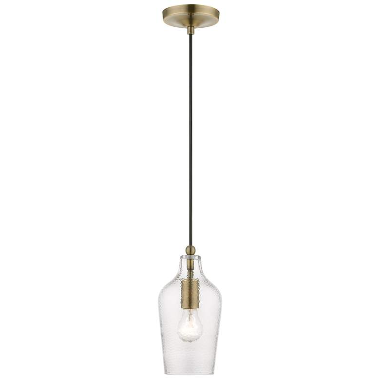 Image 1 Avery 1 Light Antique Brass Mini Pendant