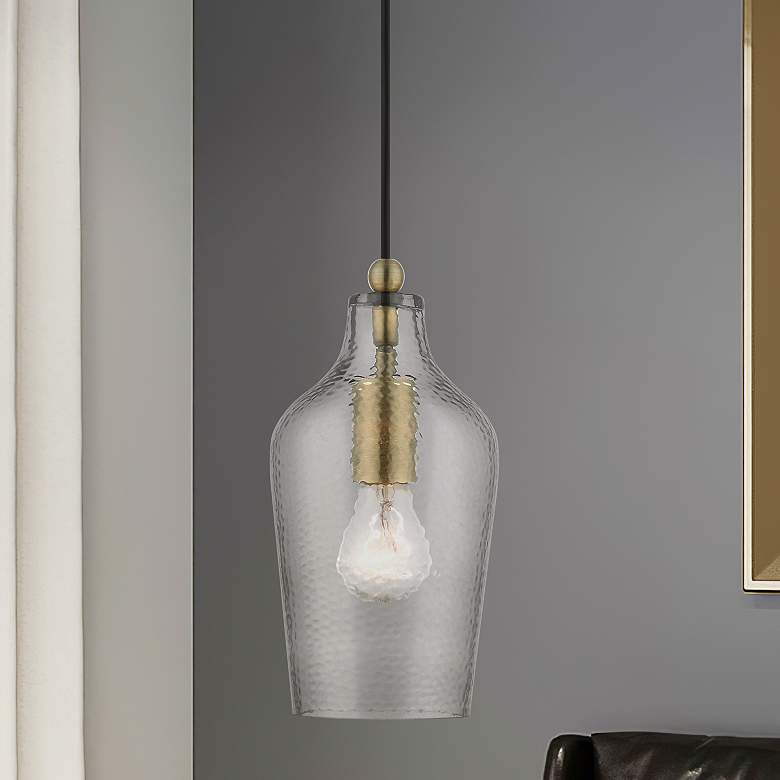Image 1 Avery 1 Light Antique Brass Mini Pendant