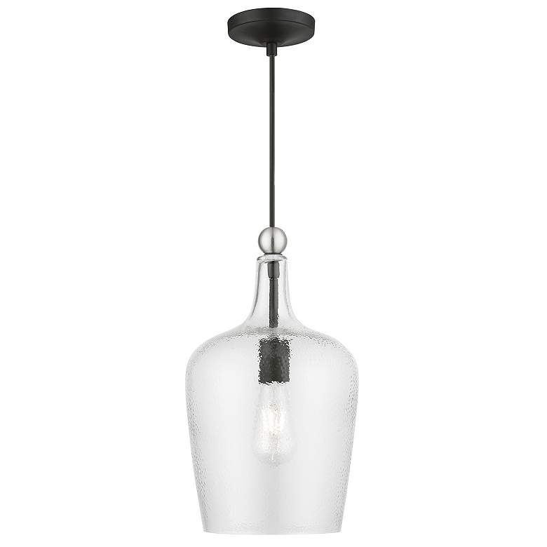 Image 1 Avery 1 Light Black with Brushed Nickel Accent Single Pendant