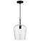 Avery 1 Light Black with Brushed Nickel Accent Single Pendant