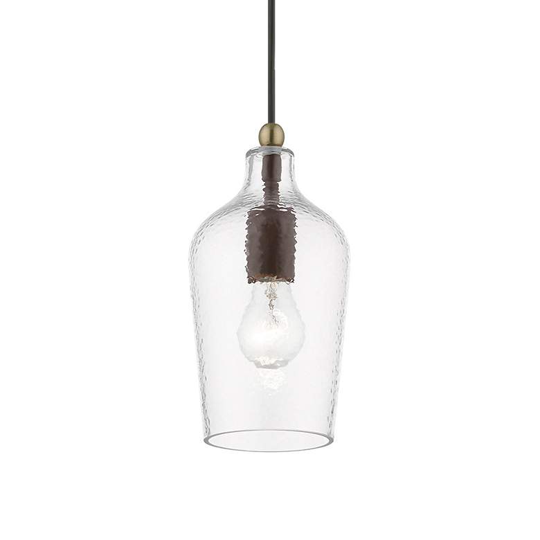 Image 5 Avery 1 Light Bronze with Antique Brass Accent Mini Pendant more views