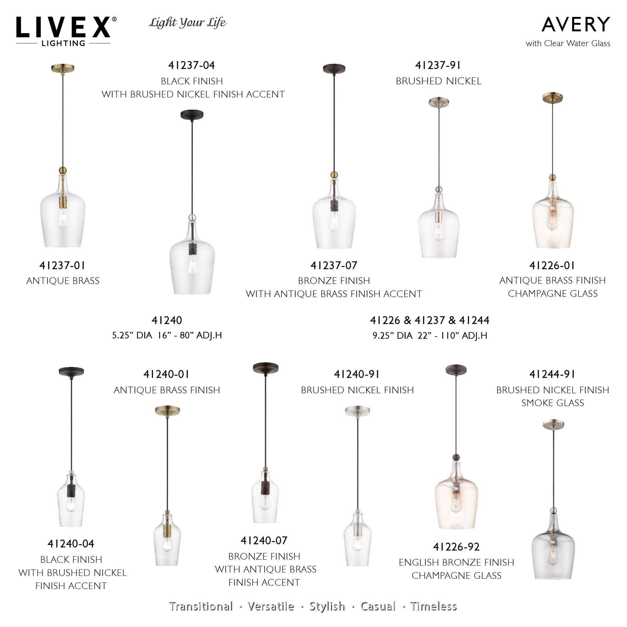 Avery 1 Light Bronze with Antique Brass Accent Mini Pendant