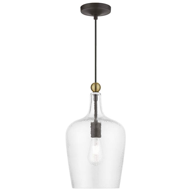 Image 1 Avery 1 Light Bronze with Antique Brass Accent Single Pendant