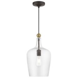 Avery 1 Light Bronze with Antique Brass Accent Single Pendant